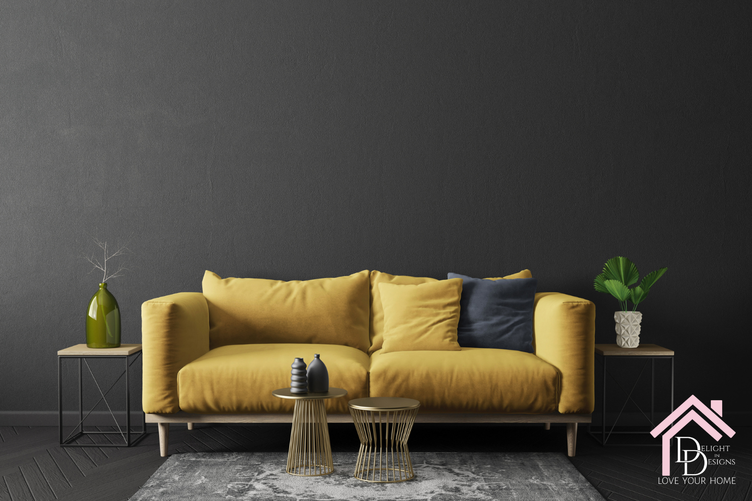 pretty yellow couch