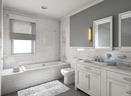 Master bathroom with custom bathtub