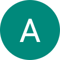 a green circle with the letter a in it.