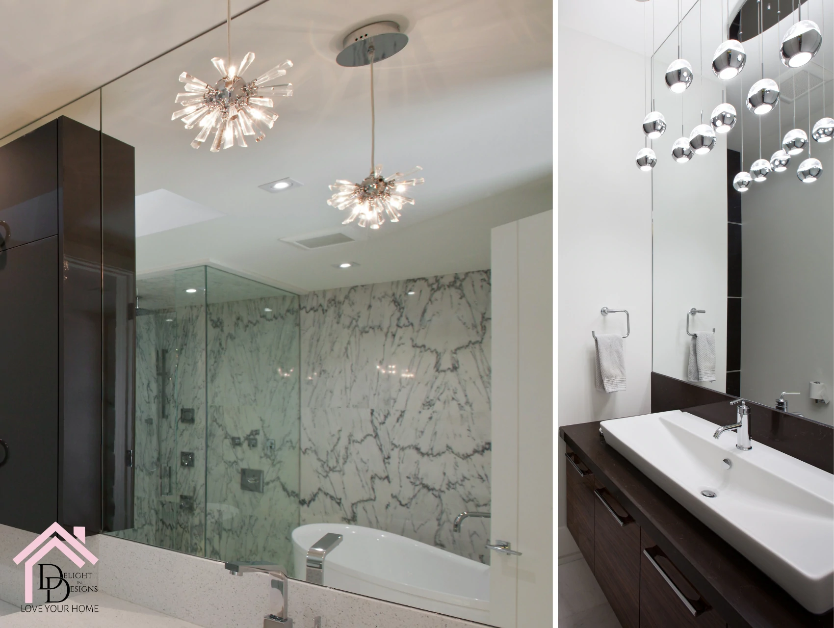 a bathroom with a sink, mirror and bathtub.