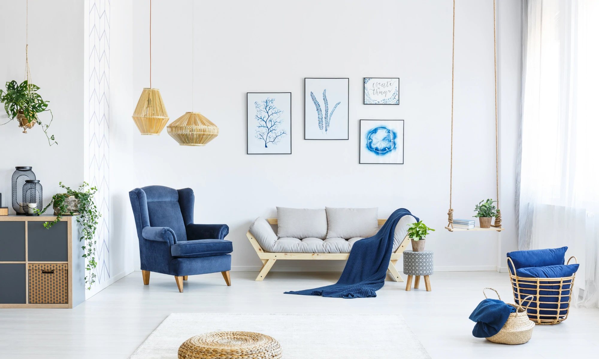 a living room filled with furniture and decor.