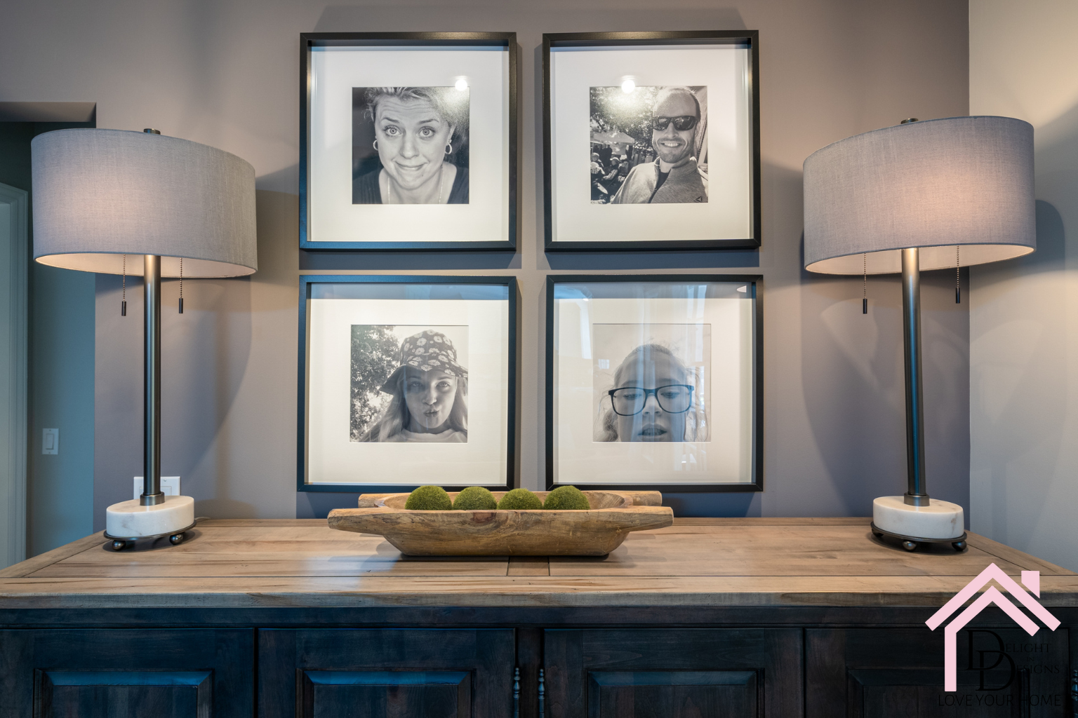 Personal decor with family photos interior design